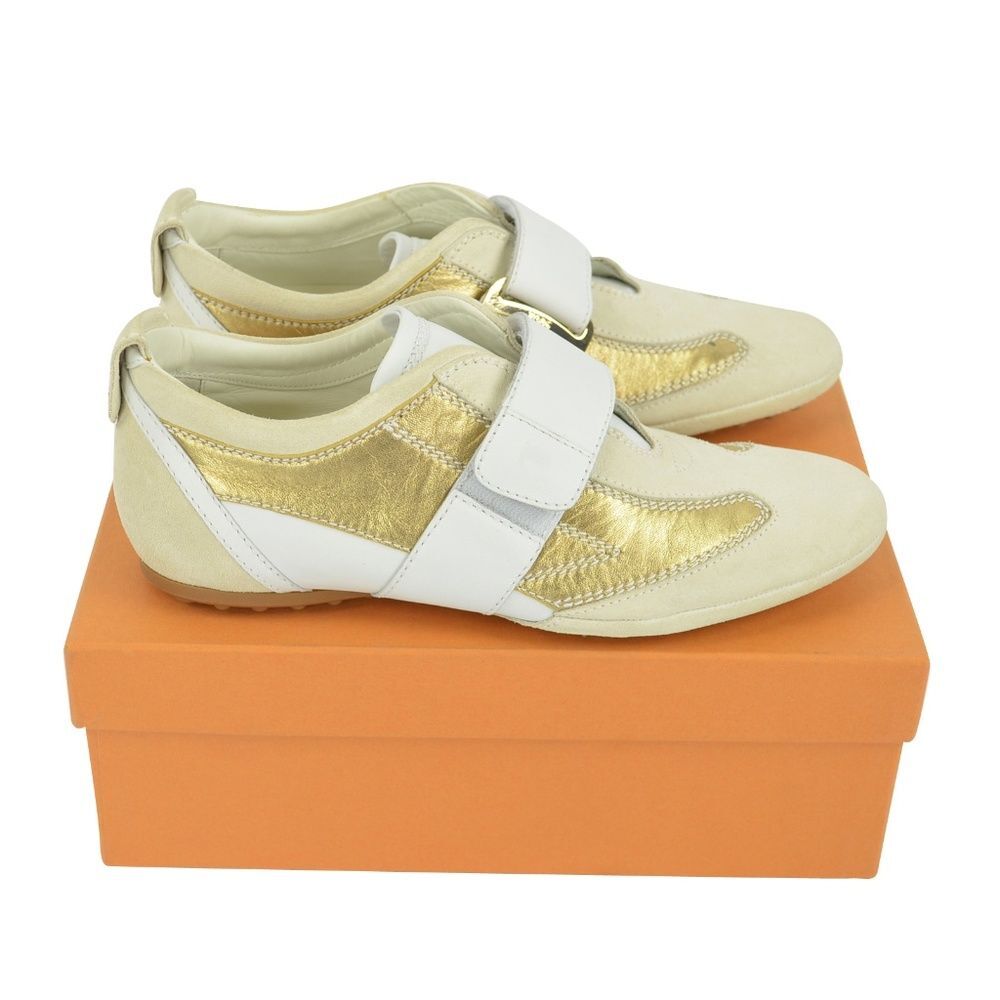 NEW Tod's Owens Gommini Velcro Sneakers Ivory